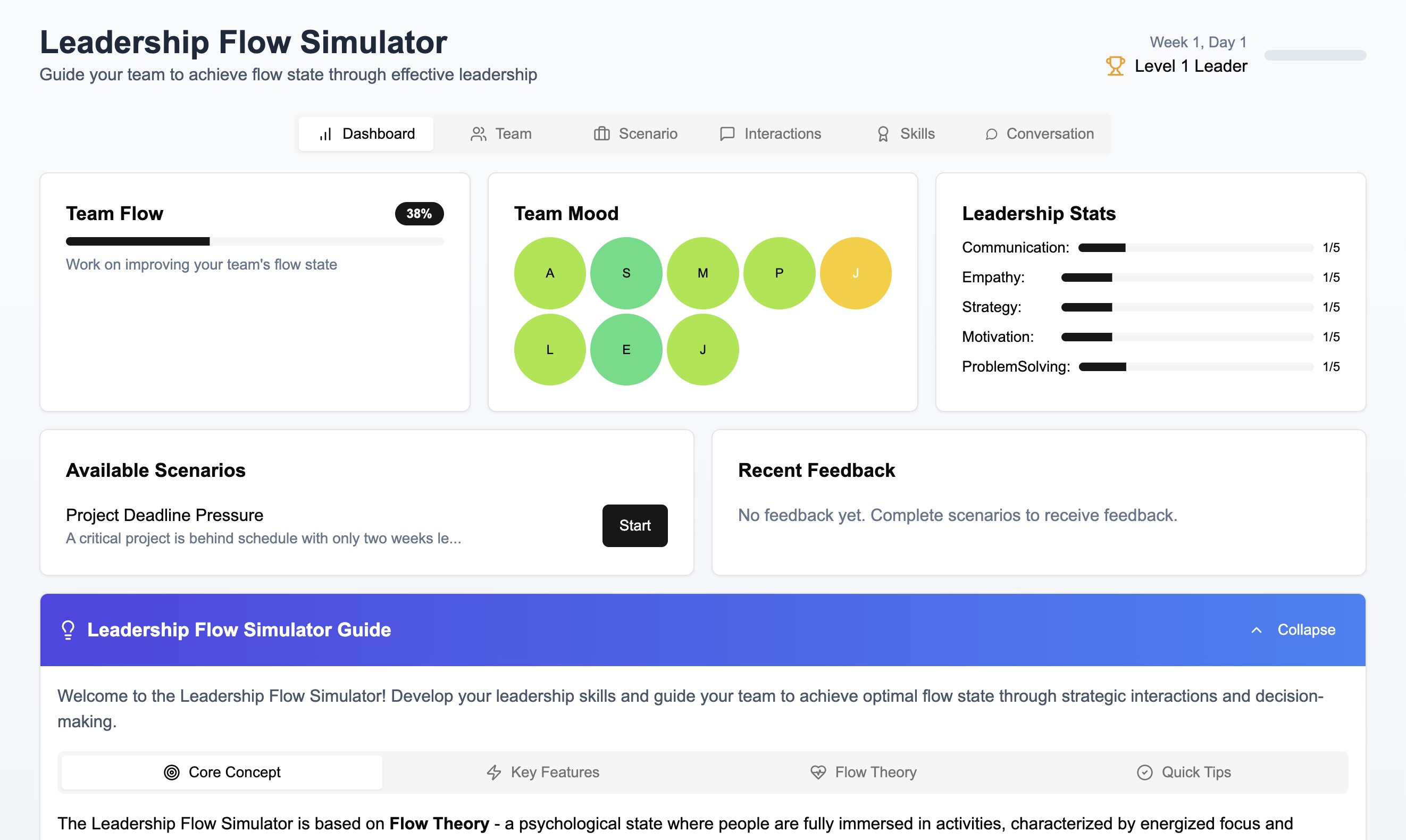 Leadership Flow Simulator